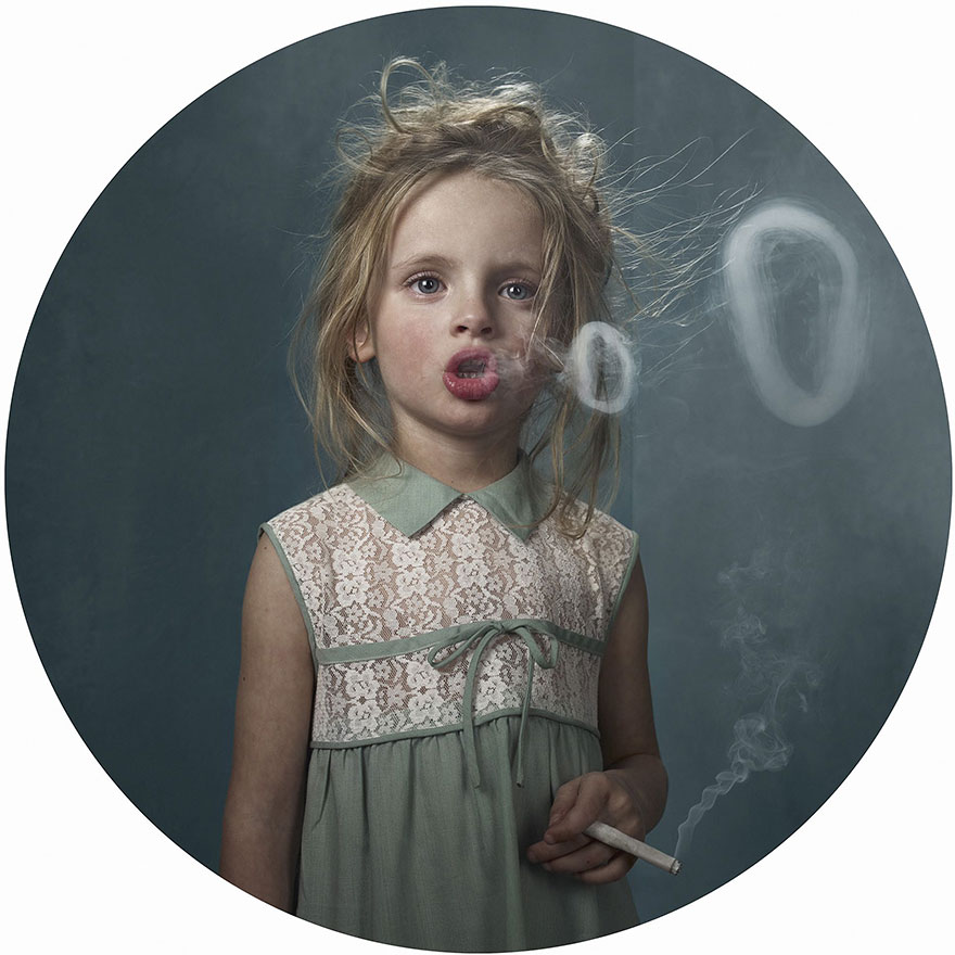 palące dzieci w kontrowersyjnej sesji zdjęciowej