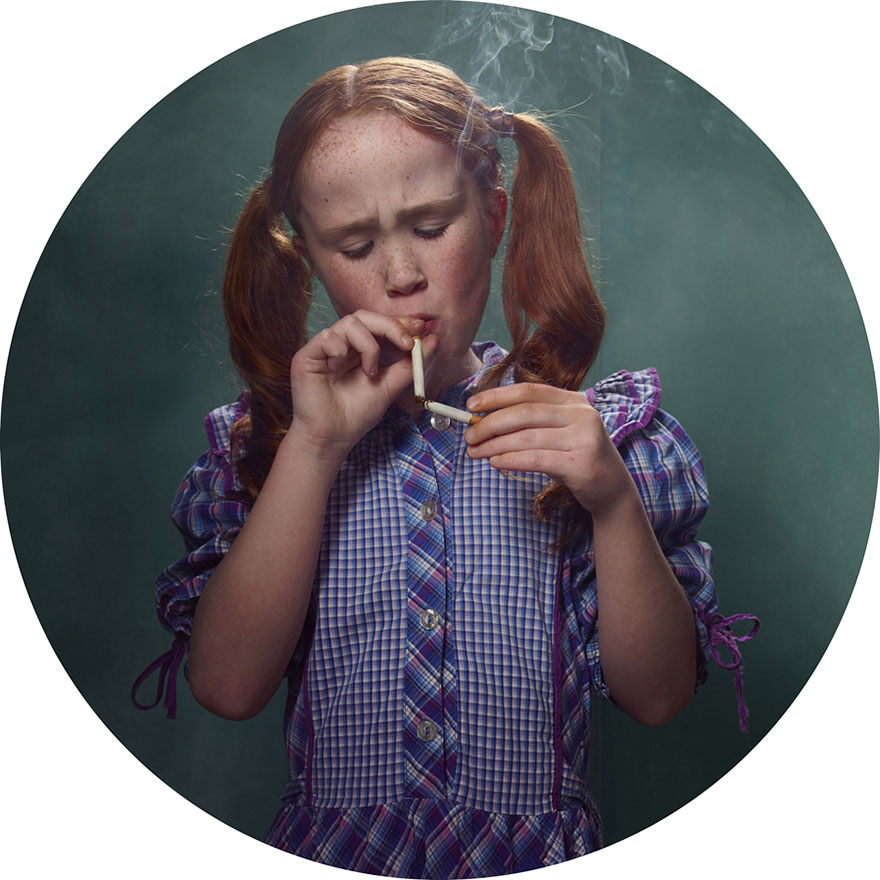 palące dzieci w kontrowersyjnej sesji zdjęciowej