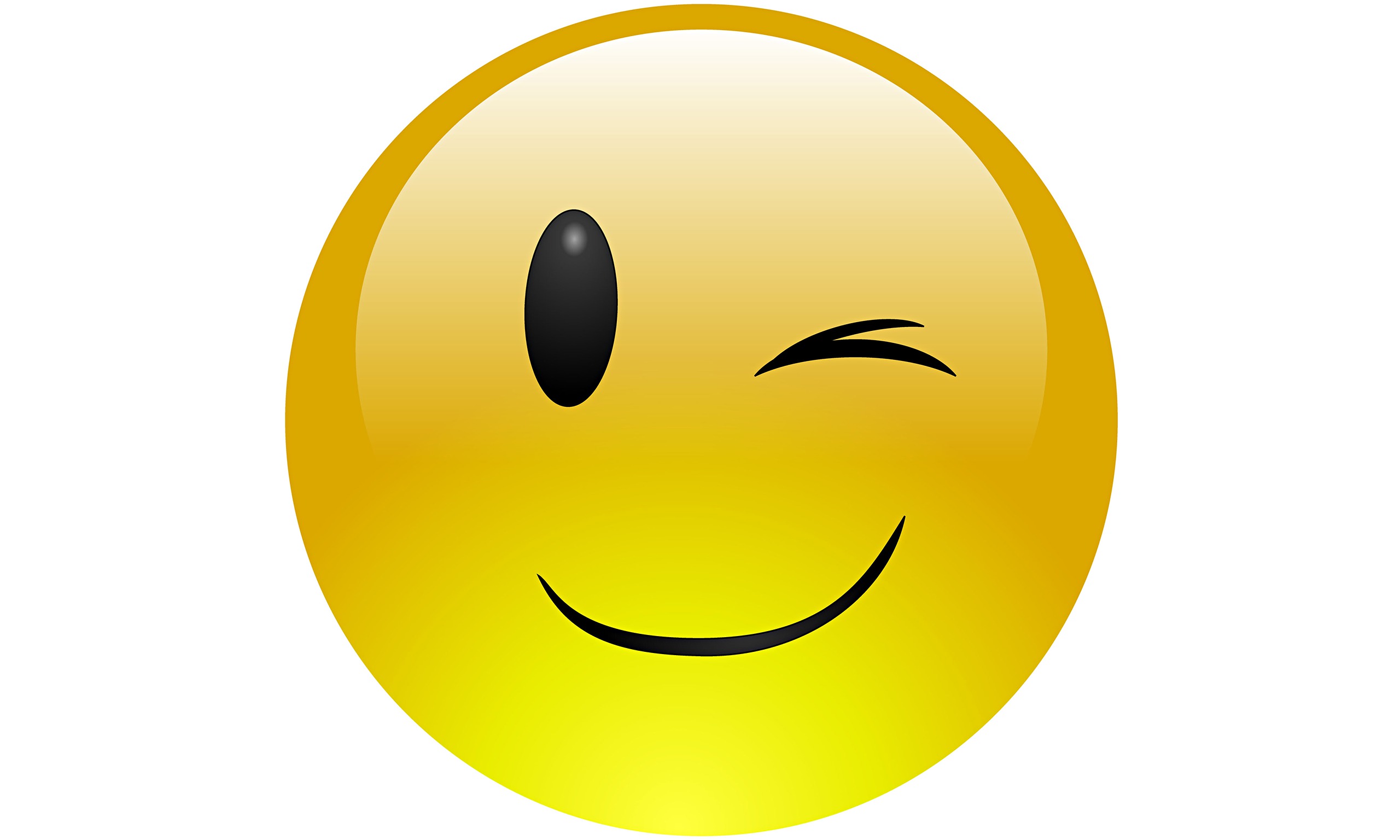 A winking, smiling emoticon