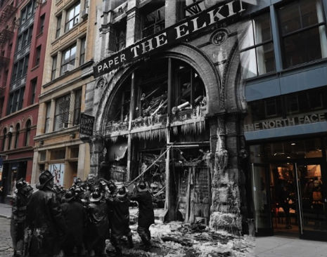 137 Wooster Street, Manhattan. Six people were killed after a fire at the Elkins Paper & Twine Co. February 16, 1958.