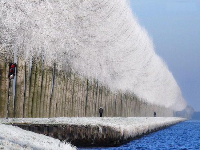 Winter landscape in Grabovica, Serbia.