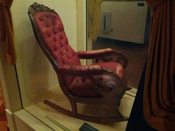 THE CHAIR THAT ABRAHAM LINCOLN WAS SHOT IN