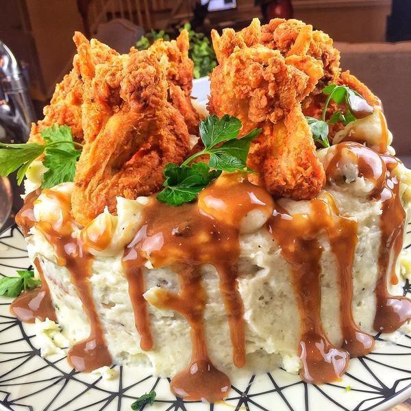 This ACTUAL fried chicken cake.