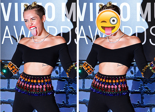 Miley Cyrus - gwiazdy wyglądały identycznie jak emotikony
