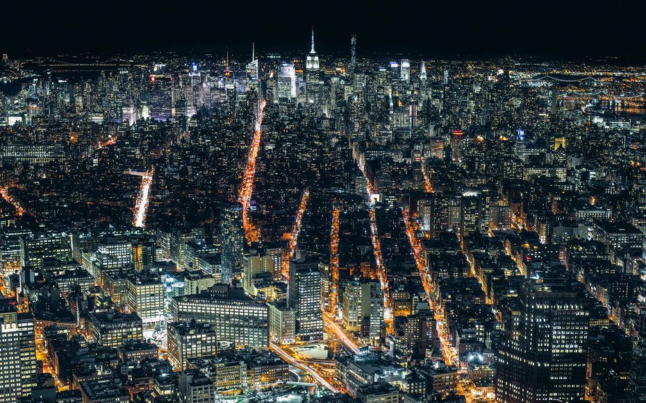 nocne panoramy największych miast