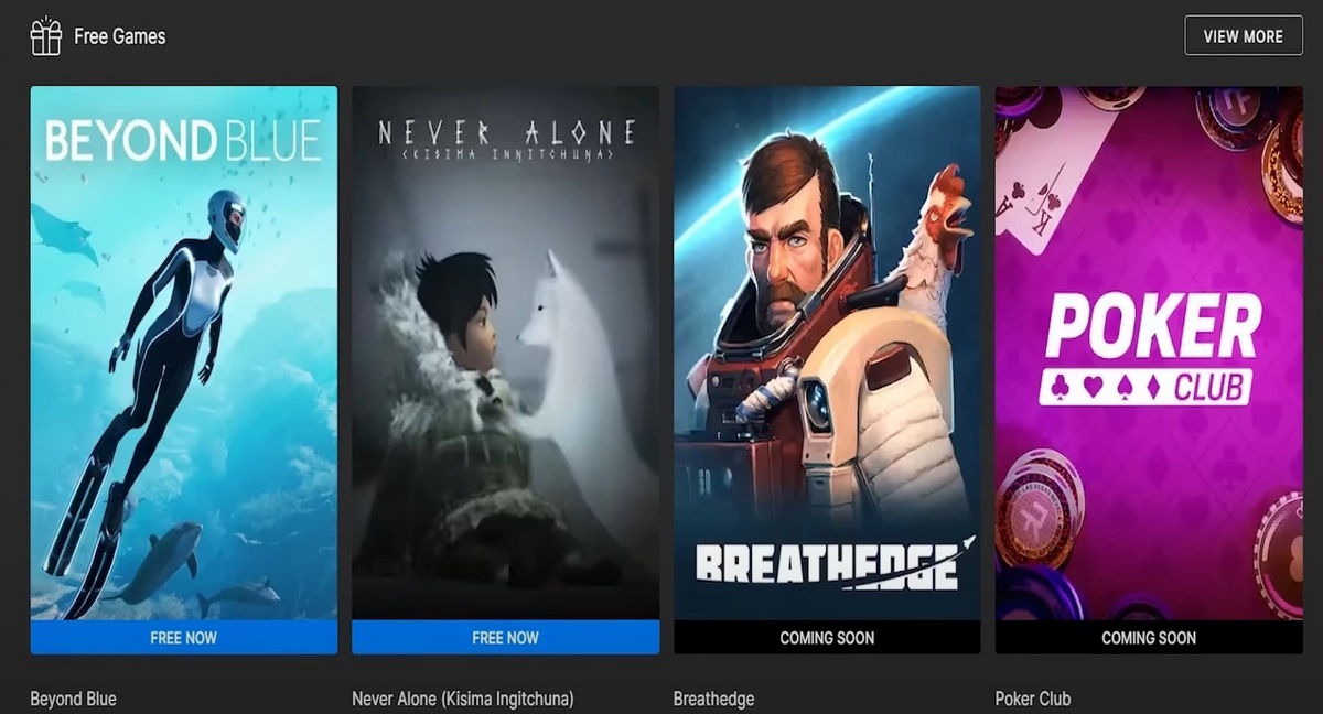 tytuły gier w Epic Games Store, screen z YouTube